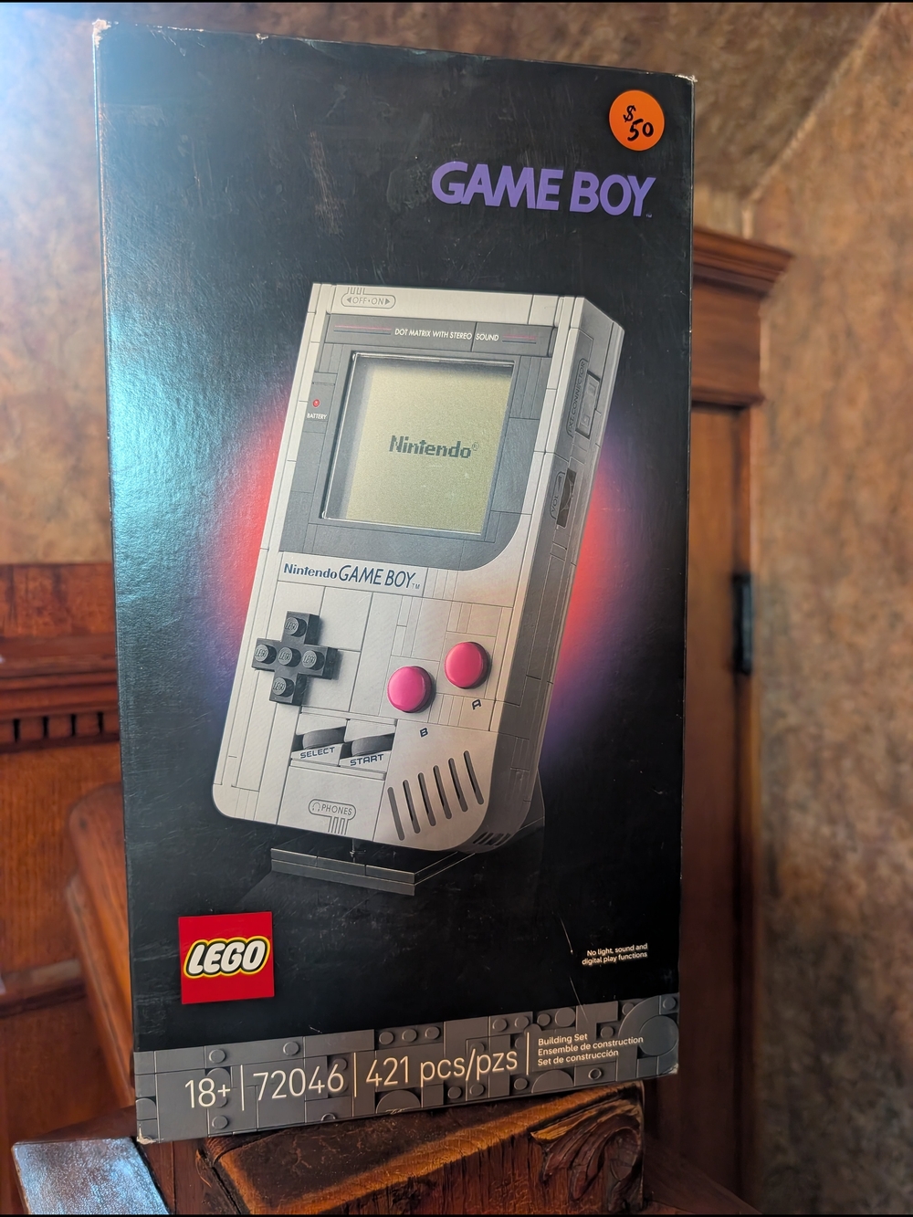 Lego Game Boy Replica in Gray with Pink Buttons